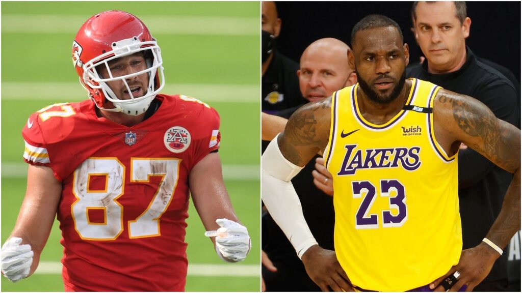 Kansas City Chiefs tight end Travis Kelce and LA Lakers star forward LeBron James