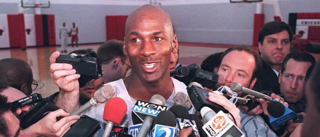 Basketball star Michael Jordan of the Chicago Bull