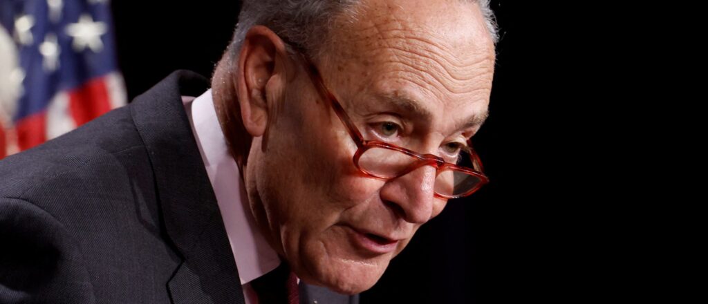 U.S. Senate Majority Leader Schumer holds a news conference to tout a drug pricing, energy and tax bill at the U.S. Capitol in Washington