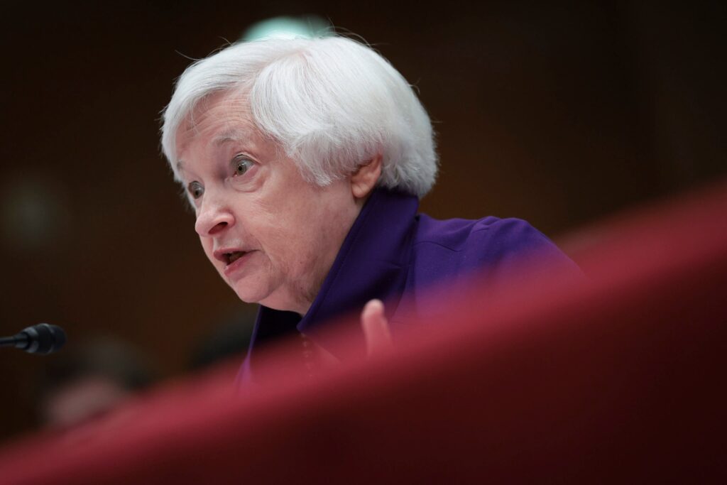 Treasury Secretary Janet Yellen Testifies In Senate Hearing On Department