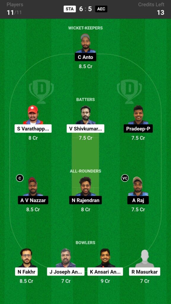 AEC vs STA - Dream11 Prediction