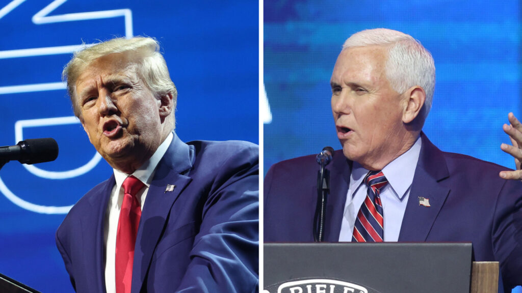 Trump and Pence compete for ovations at the NRA after a rash of mass shootings