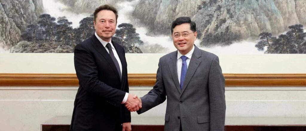 Chinese State Councilor and Foreign Minister Qin Gang meets Tesla Chief Executive Officer Elon Musk in Beijing
