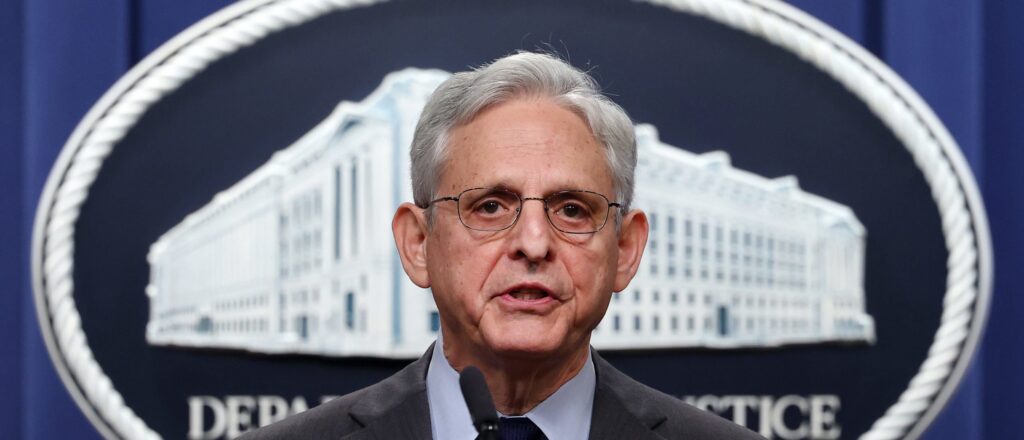 Attorney General Merrick Garland And FBI Director Christopher Wray Announce National Security Cases