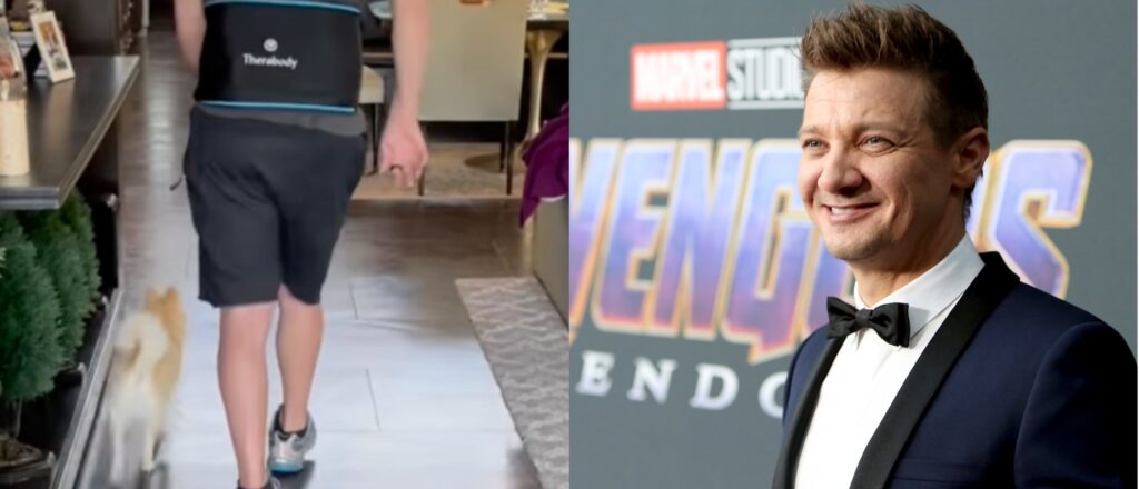 Left: Public/Screenshot/Instagram — User: jeremyrenner. Right: Jesse Grant/Getty Images for Disney