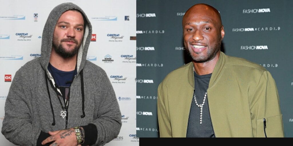 NEW YORK, NY - SEPTEMBER 11: Bam Margera attends Cantor Fitzgerald & BGC Partners host annual charity day on 9/11 to benefit over 100 charities worldwide at Cantor Fitzgerald on September 11, 2012 in New York City. (Photo by Mike McGregor/Getty Images for Cantor Fitzgerald) LOS ANGELES, CALIFORNIA - MAY 08: Lamar Odom attends the Fashion Nova x Cardi B Collection Launch Party at Hollywood Palladium on May 08, 2019 in Los Angeles, California. (Photo by Rich Fury/Getty Images)