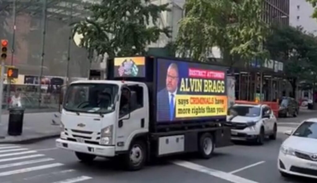 "Alvin Bragg Says Criminals Have More Rights Than You!" - NYC Police Union Blasts Bragg with Billboard Truck After He Indicts Cop (VIDEO) | The Gateway Pundit