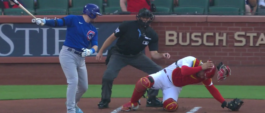 Screenshot. St. Louis Cardinals vs. Chicago Cubs
