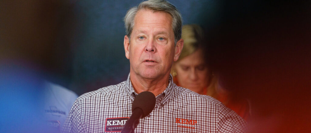 Georgia Governor Brian Kemp Holds A Press Conference In Atlanta