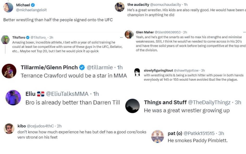 Terence Crawford wrestling [Images via: @arielhelwani on Twitter]