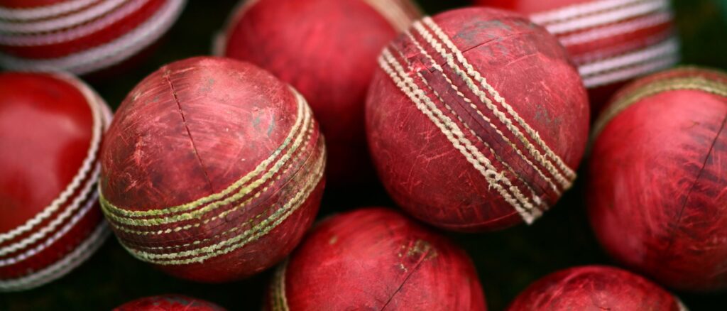 Detailed view of cricket balls during Day One of the LV= Insurance County Championship Division 1 match between Somerset and Northamptonshire at The Cooper Associates County Ground on May 04, 2023 in Taunton, England. (Photo by Harry Trump/Getty Images)