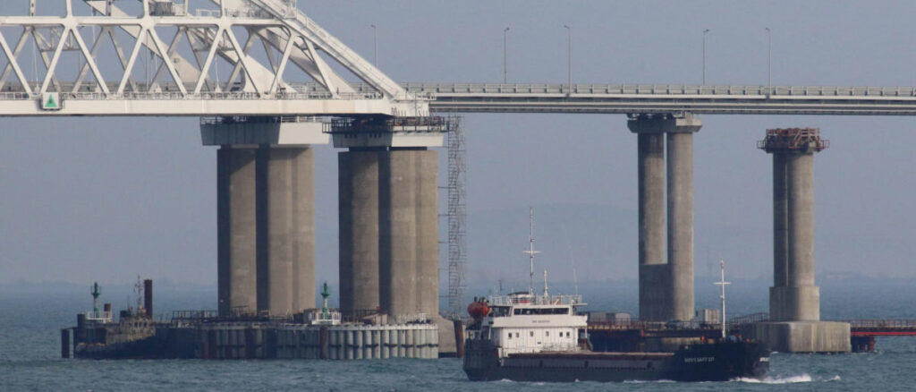 FACT CHECK: Does Image Show Anti-Drone Barriers Around The Kerch Bridge?