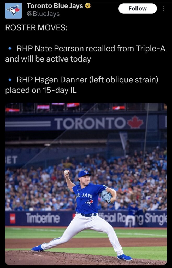 Toronto Blue Jays Pitcher Hagen Danner