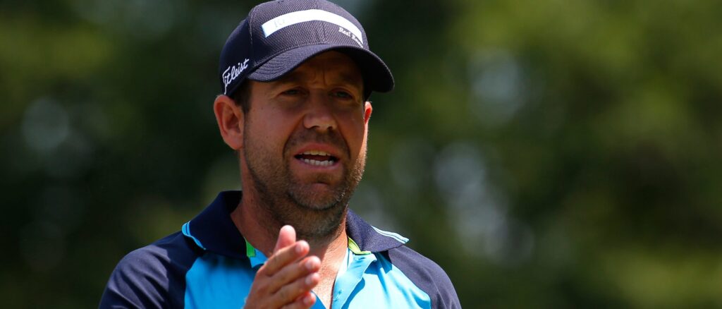 Erik Compton walks up the third hole during the second round of the Wyndham Championship at Sedgefield Country Club on August 21, 2015 in Greensboro, North Carolina. (Photo by Kevin C. Cox/Getty Images)