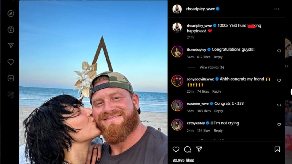 Rhea Ripley and Buddy Murphy are engaged to be married now