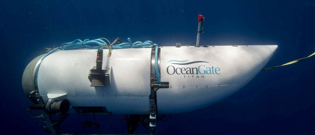 The Titan submersible operated by OceanGate Expeditions dives in an undated photograph