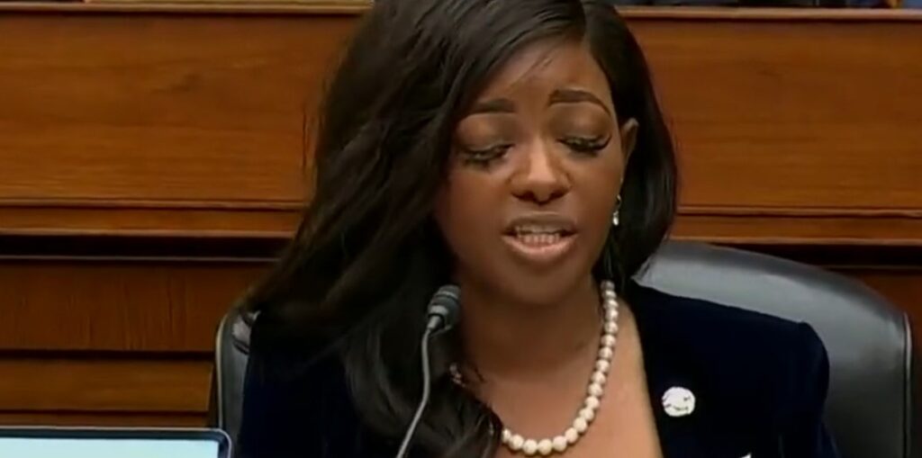 Rep. Jasmine Crockett speaks at the Biden impeachment hearing.