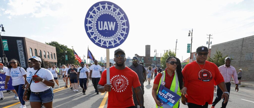United Auto Workers Members March In Detroit Labor Day Parade