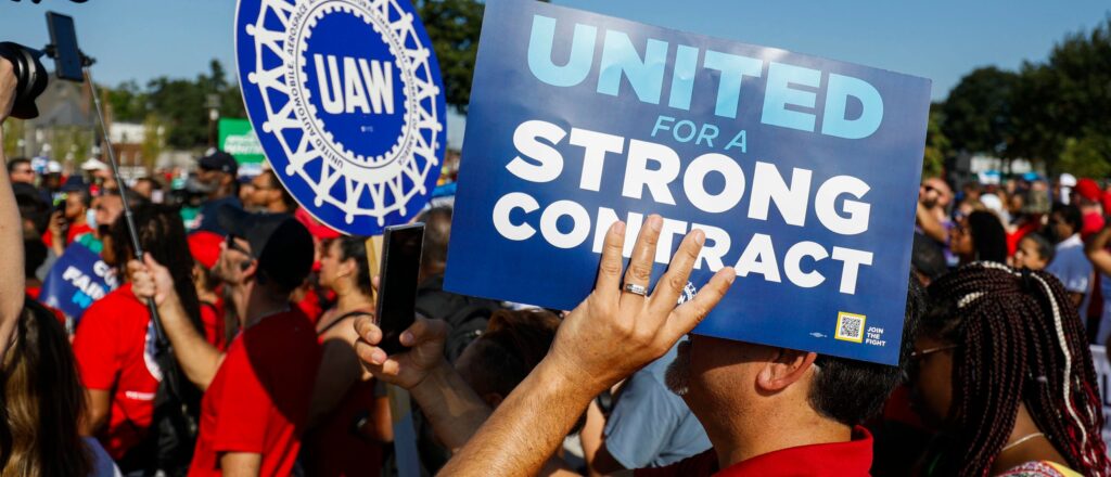 United Auto Workers Members March In Detroit Labor Day Parade