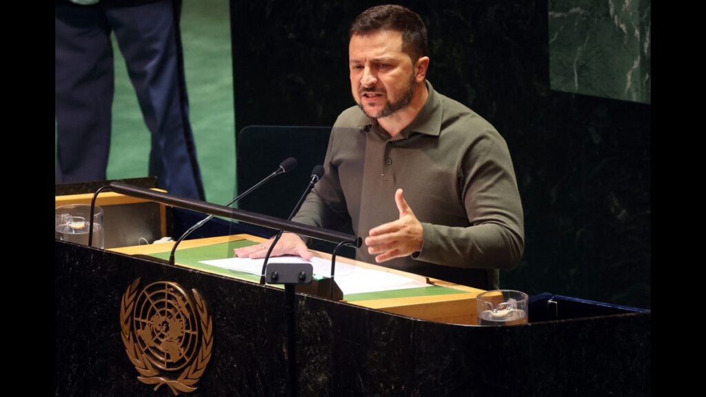 Zelensky, In UN Showdown, Says Strip