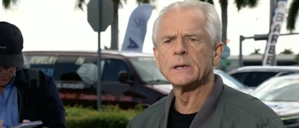 Ex-Trump official Peter Navarro speaks before heading to jail