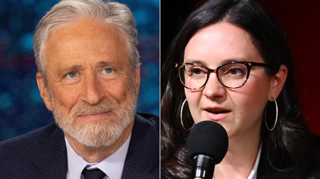 Jon Stewart Takes Stephen Colbert Over CBS News' Bari Weiss In 'Media Bet'
