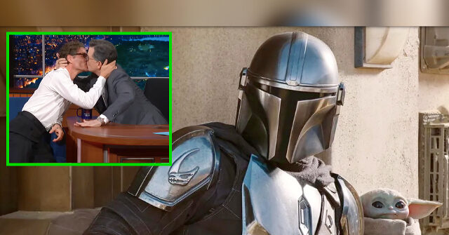 Pedro Pascal Kisses Stephen Colbert, Calls Himself ‘an Actress’ While Promoting Disney’s ‘The Mandalorian and Grogu’