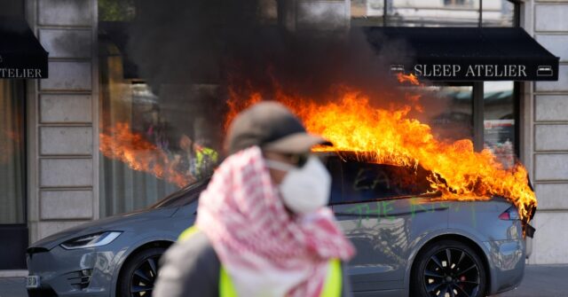 Far Leftists Torch Tesla, Clash With Cops at G7 Summit in Geneva