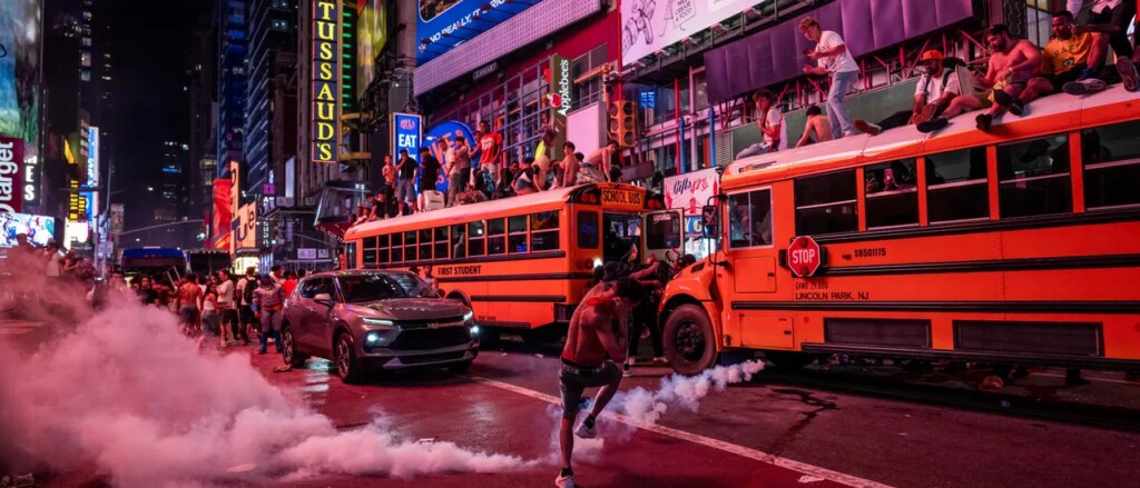 Chaos Breaks Out In NYC After Knicks Win First NBA Title In 53 Years Chaos Breaks Out In NYC After Knicks Win First NBA Title In 53 Years