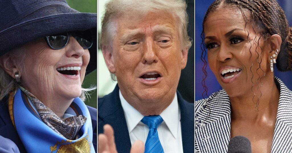 Michelle Obama Appears To Troll Trump, And Hillary Clinton Can’t Stop Laughing Michelle Obama Appears To Troll Trump, And Hillary Clinton Can’t Stop Laughing