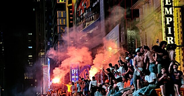 Knicks Fans Torch Buses, Light Fireworks After NBA Win