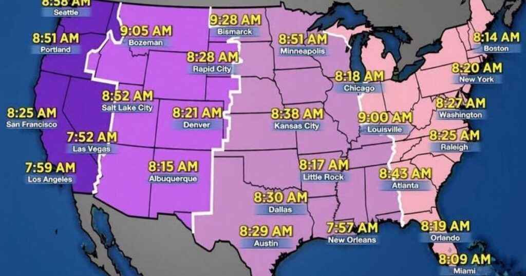 People Shocked By Map Of Late Sunrises Under Permanent DST People Shocked By Map Of Late Sunrises Under Permanent DST