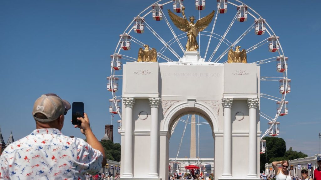 Trump’s State Fair Arch Is Cracking, Oozing Yellow Goo