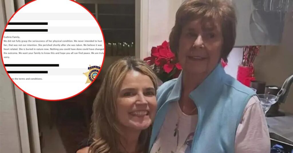 Chilling Ransom Notes Apologizing for Nancy Guthrie's Death Released
