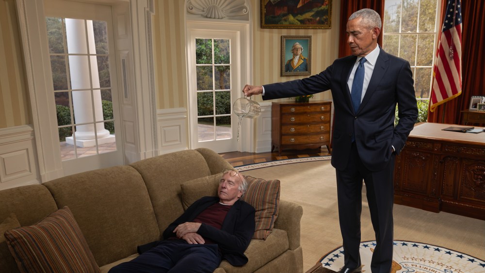 Obama in Larry David Show Revisits Tan Suit Controversy Obama in Larry David Show Revisits Tan Suit Controversy