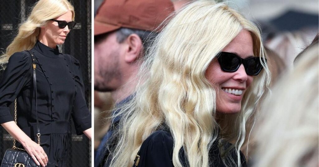 Claudia Schiffer Makes Rare Public Appearance at Funeral for Dior PR Exec