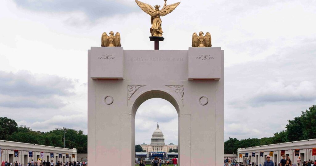 Trump Says His Planned Arch Would Become A ‘Military Complex’ Able To Host Drones And Snipers Trump Says His Planned Arch Would Become A 'Military Complex' Able To Host Drones And Snipers